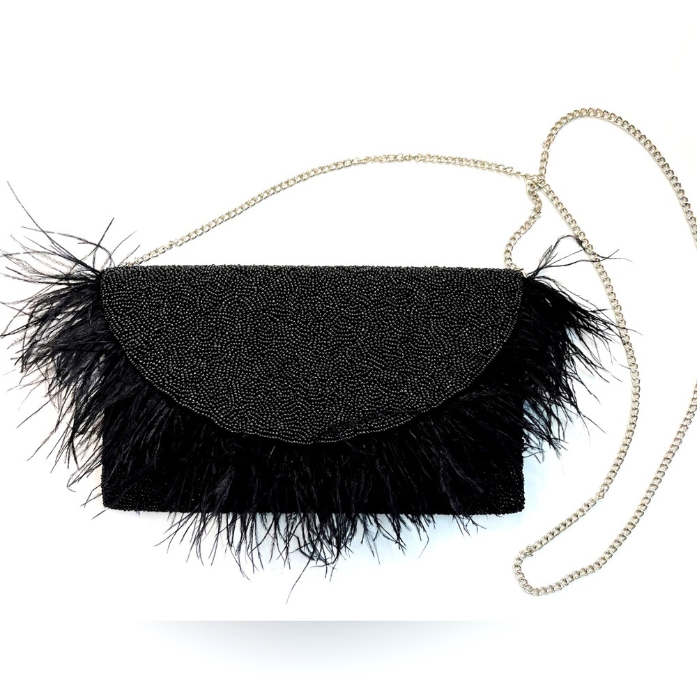 Black Beaded Evening Clutch